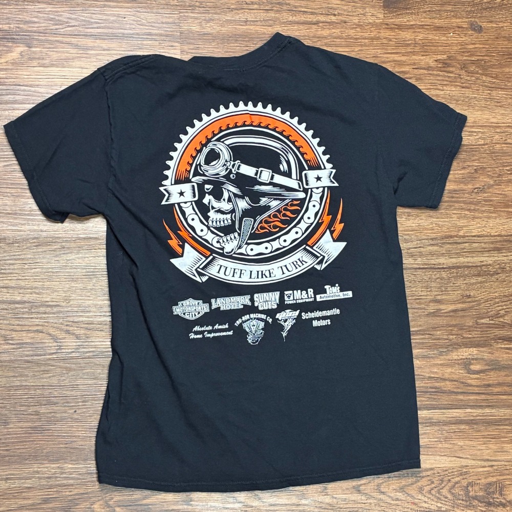 Harley Davidson Tuff Like Turk Motorcycle T Shirt Mens M Black Skull Biker Tee